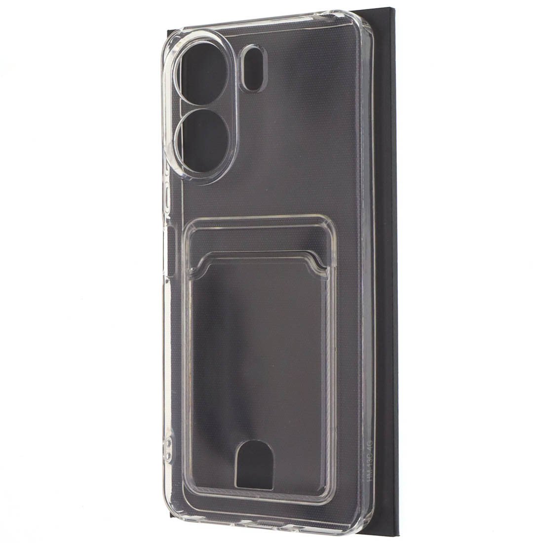 Чехол накладка CARD CASE для XIAOMI Redmi 13C 4G, POCO C65, защита камеры, силикон, отдел для карт, цвет прозрачный