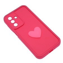Чехол накладка для SAMSUNG Galaxy A26, силикон, 3D сердце, защита камеры, бортики, цвет розовый