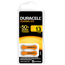 Батарейка для слуховых аппаратов DURACELL Hearing Aid ZA13 PR48 1.45V Nugget Box/6 (DR DA13/6BL)