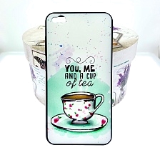 Чехол накладка для XIAOMI REDMI GO, силикон, рисунок чашка на блюдце, цвет белый.