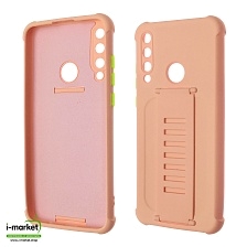 Чехол накладка LADDER NANO для HUAWEI Y6P 2020, силикон, держатель, цвет светло коралловый