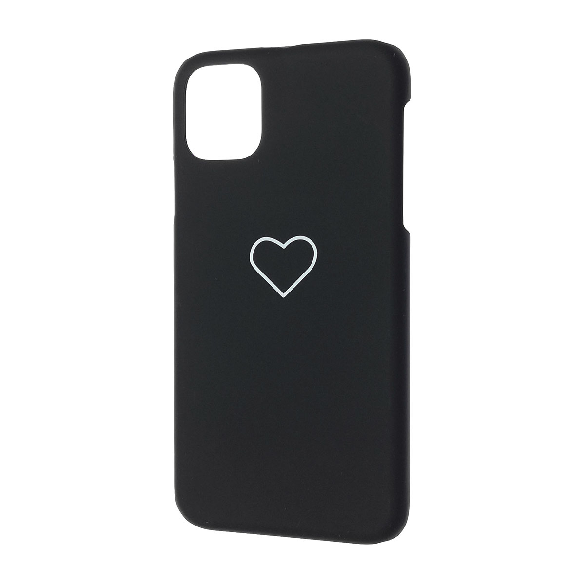 Чехол накладка для APPLE iPhone 11 Pro MAX, пластик, матовый, рисунок Сердце, цвет черный.