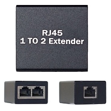 Переходник, разветвитель H148 с RJ45 (мама) на 2 RJ45 (мама), цвет черный