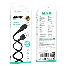 Кабель BOROFONE BX113 Lenny USB Type C, 3A, длина 2 метра, цвет черный Кабель BOROFONE BX113 Lenny USB Type C, 3A, длина 2 метра, цвет черный