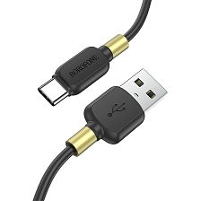 Кабель BOROFONE BX59 Defender USB Type C, 3A, длина 1 метр, цвет черный Кабель BOROFONE BX59 Defender USB Type C, 3A, длина 1 метр, цвет черный