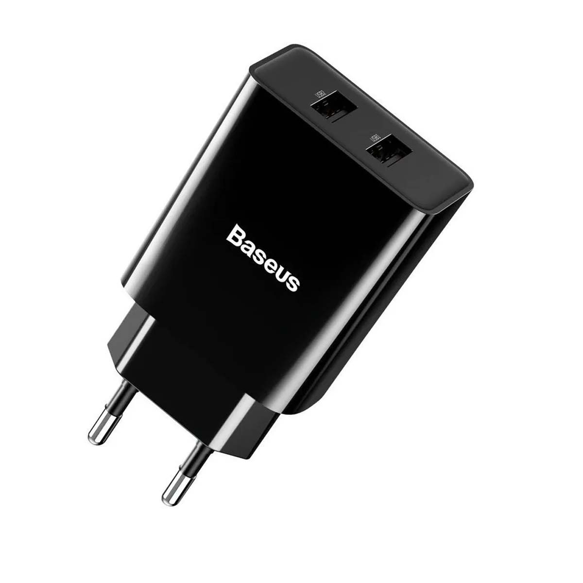 СЗУ (Сетевое зарядное устройство) BASEUS Speed Mini Dual U, 2A, 2 USB, 10.5W, цвет черный
