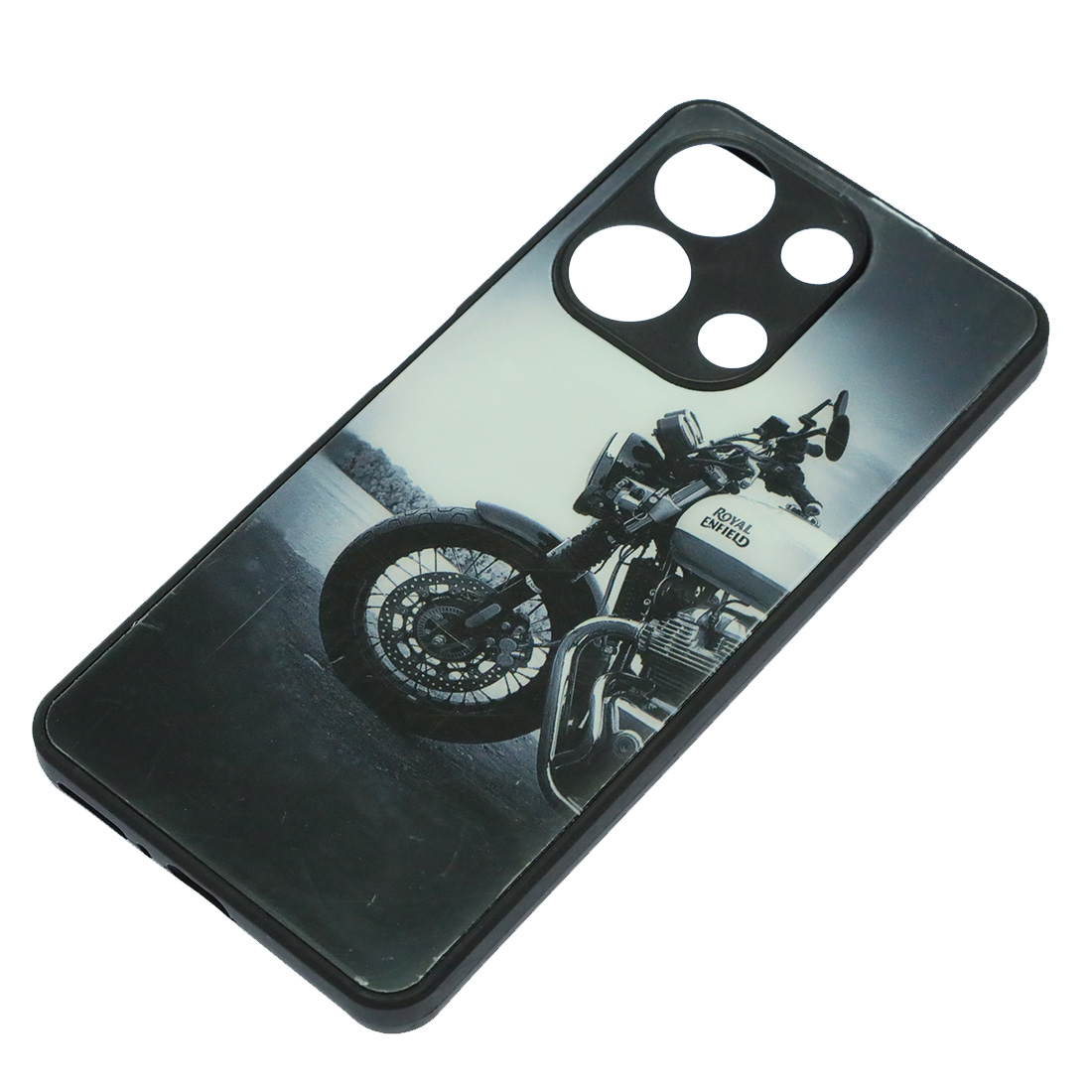 Чехол накладка для XIAOMI Redmi Note 13 4G, защита камеры, пластик, силикон, рисунок Royal ENFIELD