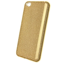 Чехол накладка Shine для XIAOMI Redmi GO, силикон, блестки, цвет золотистый