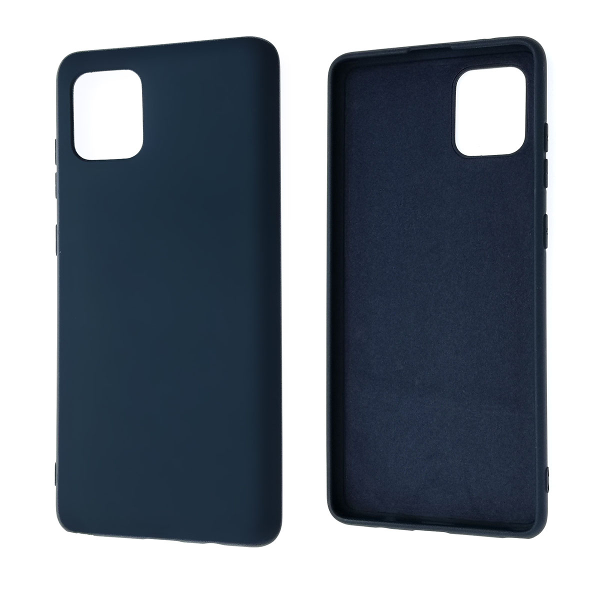 Чехол накладка NANO для SAMSUNG Galaxy A81 (SM-AN815F), Note 10 Lite (SM-N770), силикон, бархат, цвет темно синий.