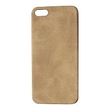 Накладка пластиковая для APPLE Iphone 5/5S/SE кожа ORIGINAL цвет бежевый.