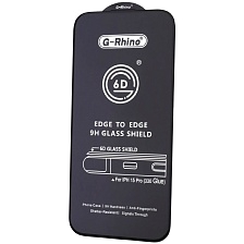 Защитное стекло 6D G-Rhino для APPLE iPhone 15 Pro (6.1"), цвет окантовки черный