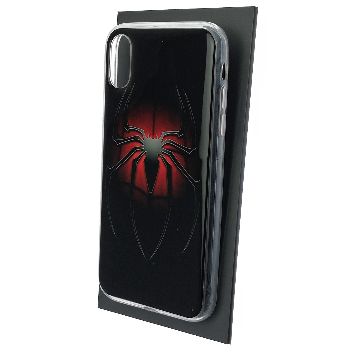 Чехол накладка для APPLE iPhone XR, силикон, глянцевый, рисунок Черный паук