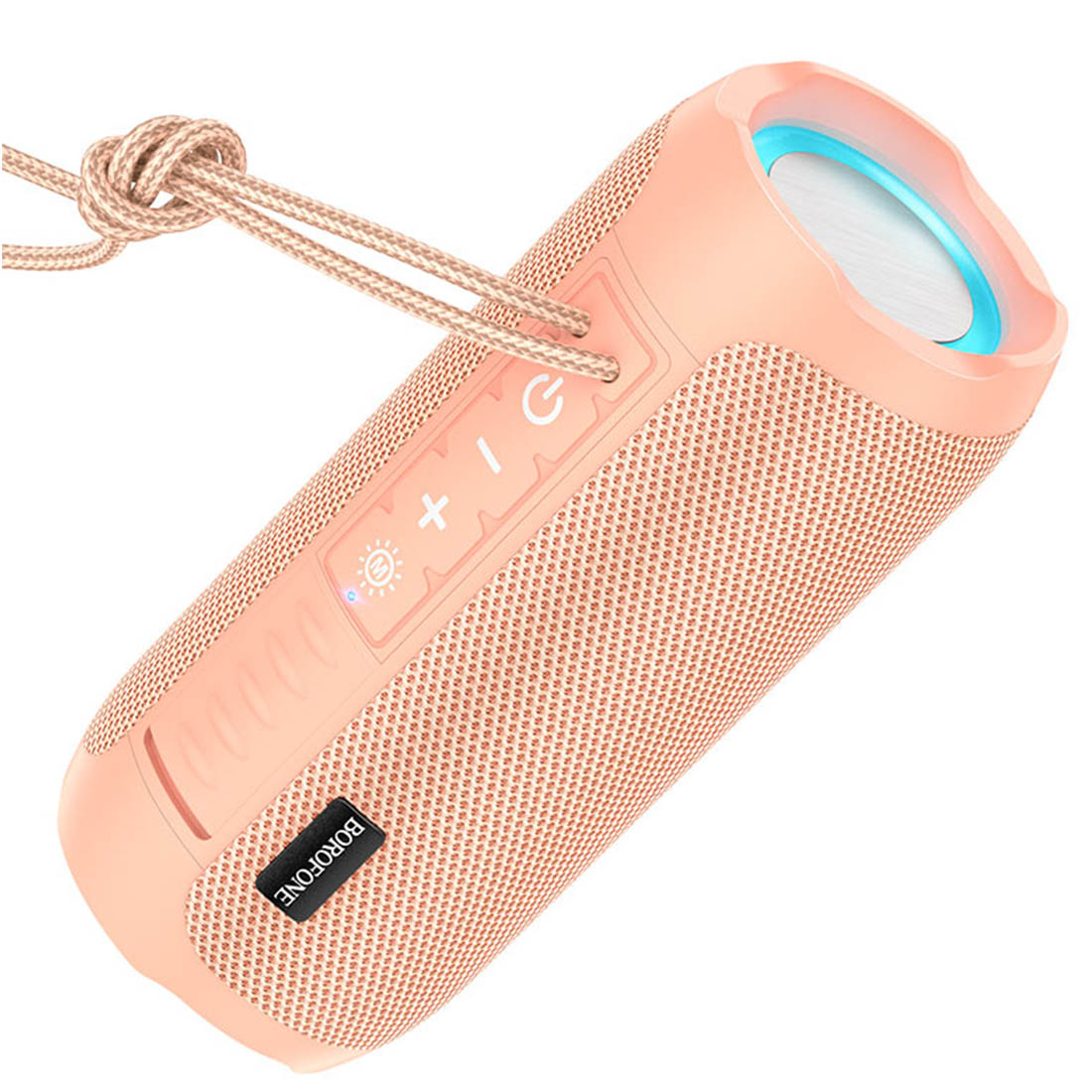 Портативная колонка BOROFONE BR21, Bluetooth, TF Card, AUX, FM, USB, LED подсветка, цвет розовый