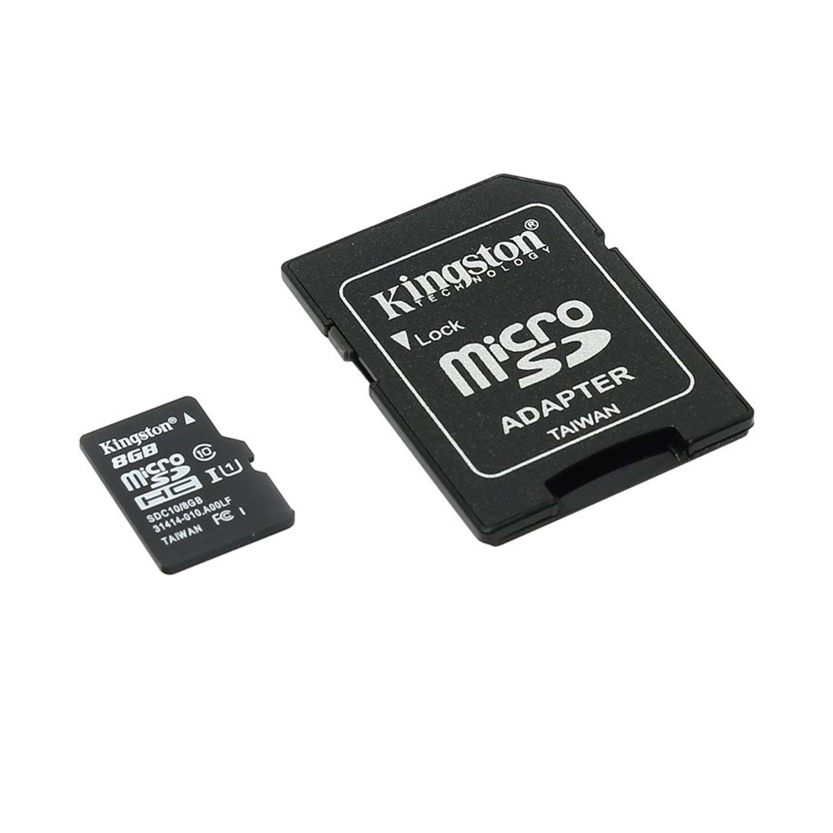 Карта памяти MRM Kingston MicroSDHC 8GB Class 10 + SD адаптер, цвет черный
