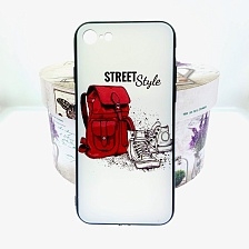 Чехол накладка для APPLE iPhone 7, 8, силикон, рисунок Рюкзак и ботинки.