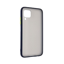 Чехол накладка SKIN SHELL для HUAWEI P40 Lite, Nova 6 SE, Nova 7i, пластик, силикон, цвет окантовки темно синий.