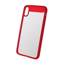 Чехол накладка BASEUS Suthin для APPLE iPhone X, силикон, цвет окантовки красный.