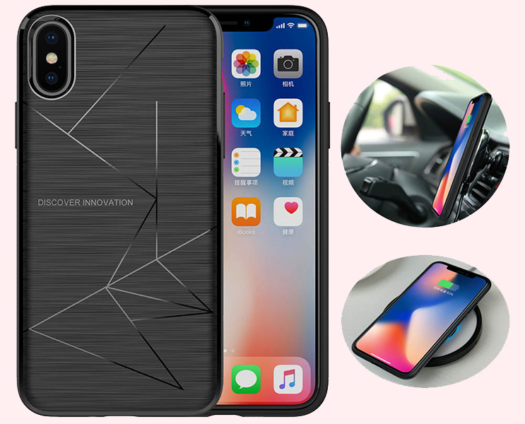 Чехол накладка Nillkin для APPLE iPhone X, беспроводная зарядка, цвет черный.