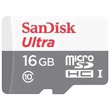 Карта памяти MicroSD 16GB SANDISK Class 10 ultra, без адаптера