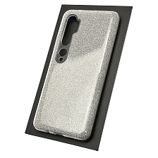 Чехол накладка Shine для XIAOMI Mi Note 10 Pro, Mi Note 10, Mi CC9 Pro, силикон, блестки, цвет серебристый