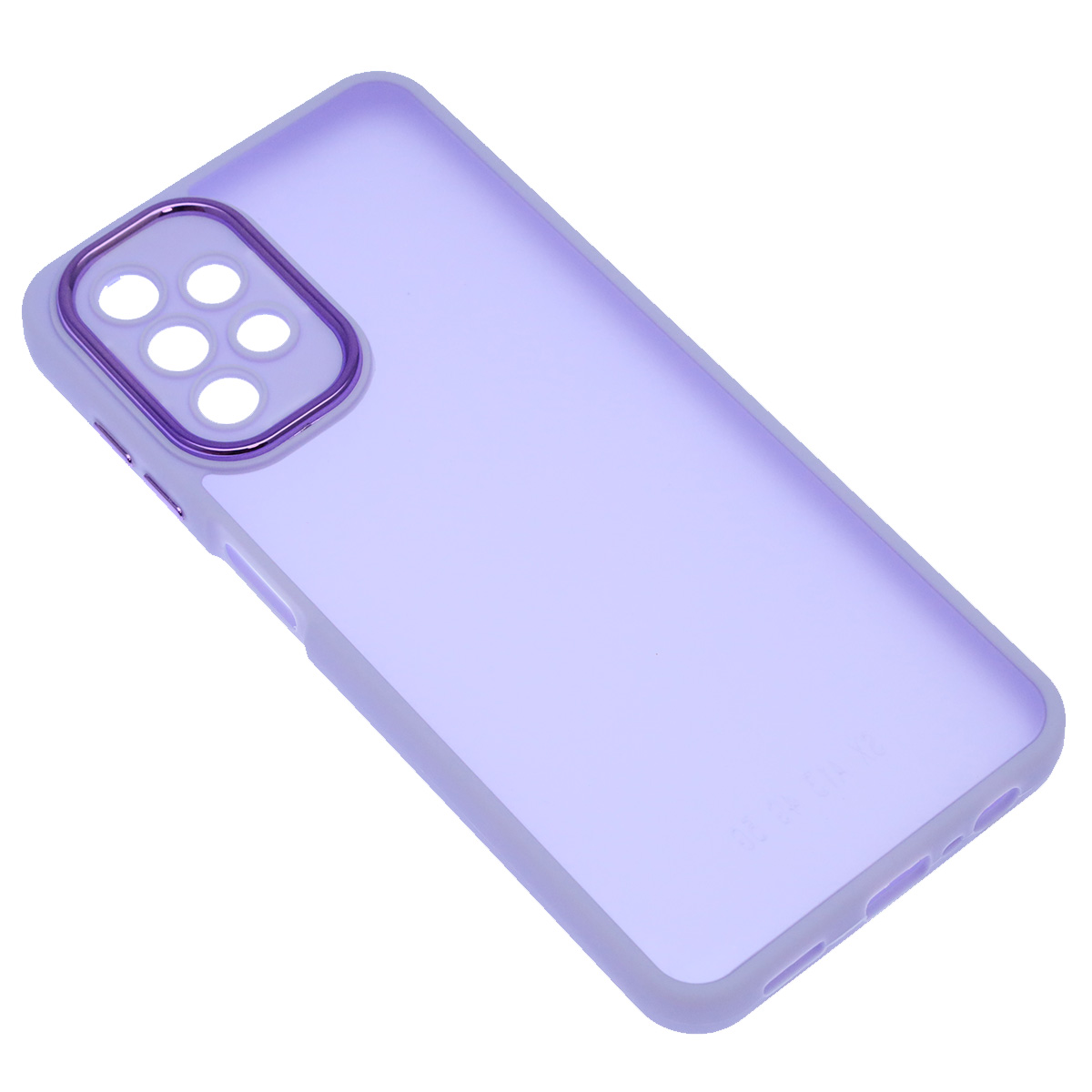 Чехол накладка KING для SAMSUNG Galaxy A13 4G, силикон, пластик, защита камеры, цвет окантовки сиреневый