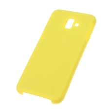 Чехол накладка Silicon Cover для SAMSUNG Galaxy J6 Plus 2018, силикон, бархат, цвет желтый.