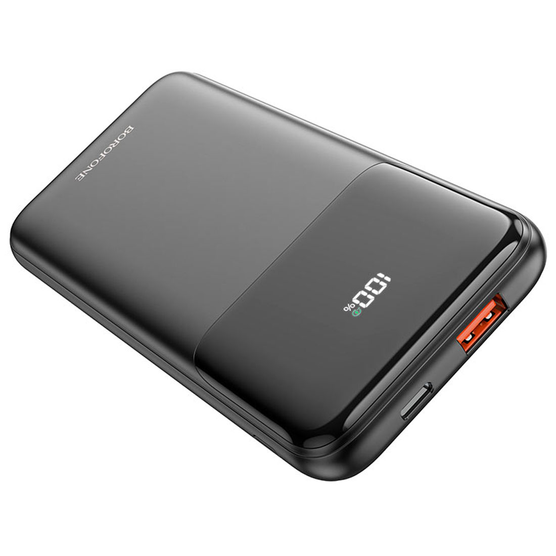 Внешний портативный аккумулятор, Power Bank BOROFONE BJ22 со встроенными кабелями USB Type C, Lightning 8 pin, 10000 mAh, LED дисплей, 22.5W, PD, QC3.0, цвет черный (-30%)
