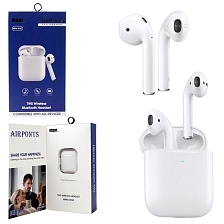 Гарнитура (наушники с микрофоном) беспроводная, MRM AIRPONTS MRM-iX50, с анимацией, Bluetooth 5.0, цвет белый (распродажа -30%)