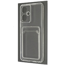 Чехол накладка CARD CASE для TECNO CAMON 19, Camon 19 Pro, силикон, отдел для карт, цвет прозрачный