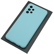 Чехол накладка для SAMSUNG Galaxy A32 4G (SM-A325F), силикон, бархат, цвет светло голубой