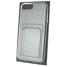 Чехол накладка CARD CASE для APPLE iPhone 7 Plus, iPhone 8 Plus, силикон, отдел для карт, цвет прозрачный