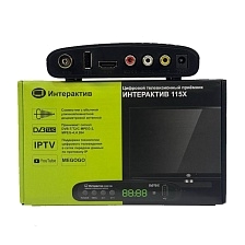 Цифровой эфирный приемник, ТВ приставка ИНТЕРАКТИВ T115X DVB-T2/C, цвет черный