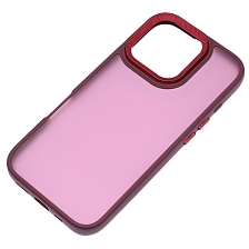 Чехол накладка для APPLE iPhone 16 Pro (6.3"), силикон, пластик, цвет бордовый Чехол накладка для APPLE iPhone 16 Pro (6.3"), силикон, пластик, цвет бордовый