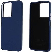 Чехол накладка для XIAOMI Redmi 13C, POCO C65, силикон, пластик, текстура кожи, бархат, цвет темно синий