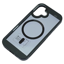 Чехол накладка с поддержкой MagSafe для APPLE iPhone 16 (6.1"), силикон, пластик, цвет окантовки черный