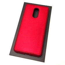 Чехол накладка для XIAOMI Redmi 5, силикон, текстура кожи, цвет красный