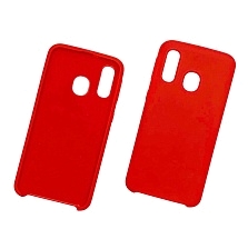 Чехол накладка Silicon Cover для SAMSUNG Galaxy A40 (SM-A405), силикон, бархат, цвет красный.