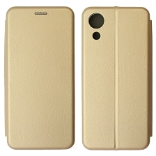 Чехол книжка STYLISH для SAMSUNG Galaxy A03 Core (SM-A032F), экокожа, визитница, цвет золотистый