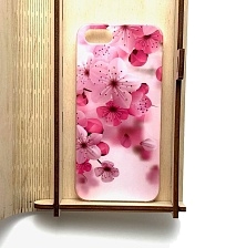 Чехол накладка для APPLE iPhone 5, 5S, SE, силикон, имитация стекла, рисунок Цветы Flowers.