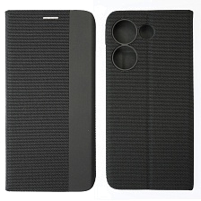 Чехол книжка MESH для TECNO Camon 20 4G, TECNO Camon 20 Pro 4G, текстиль, силикон, бархат, визитница, цвет черный