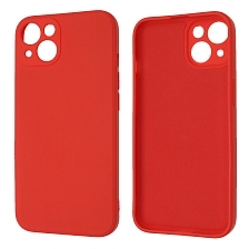 Чехол накладка для APPLE iPhone 13 (6.1), силикон, бархат, цвет красный