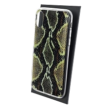 Чехол накладка для APPLE iPhone X, iPhone XS, силикон, глянцевый, рисунок Темная кожа змеи Чехол накладка для APPLE iPhone X, iPhone XS, силикон, глянцевый, рисунок Темная кожа змеи