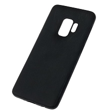Чехол накладка для SAMSUNG Galaxy S9 (SM-G960), силикон, карбон, цвет черный.