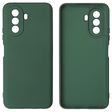 Чехол накладка NANO для HUAWEI Nova Y70, силикон, бархат, цвет темно зеленый Чехол накладка NANO для HUAWEI Nova Y70, силикон, бархат, цвет темно зеленый