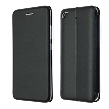 Чехол книжка для XIAOMI MI 5S, экокожа, визитница, цвет черный.