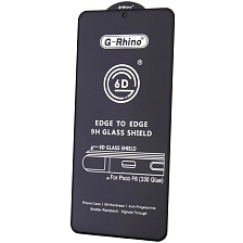 Защитное стекло 6D G-Rhino для XIAOMI POCO F6, XIAOMI POCO F6 Pro, цвет окантовки черный