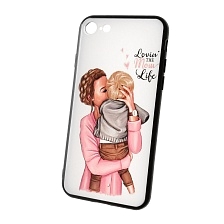 Чехол накладка для APPLE iPhone 7, 8, силикон, рисунок LOVIN THE MOM LOVE.