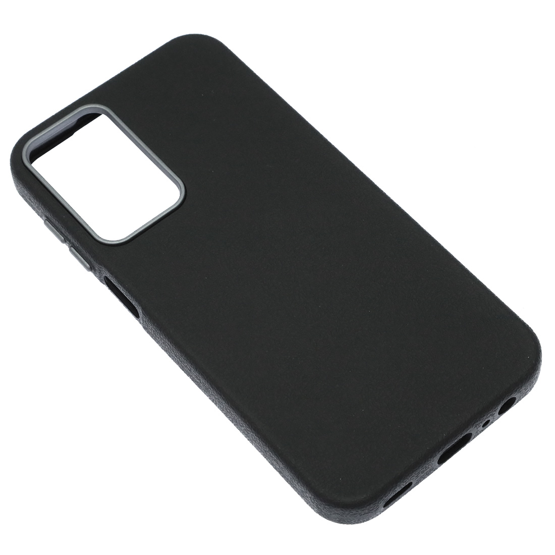 Чехол накладка для SAMSUNG Galaxy A15, силикон, пластик, текстура кожи, бархат, цвет черный