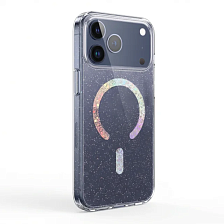 Чехол накладка LUXURE CASE Cabbeen с поддержкой MagSafe для APPLE iPhone 17 Pro Max, с блестками, прозрачный