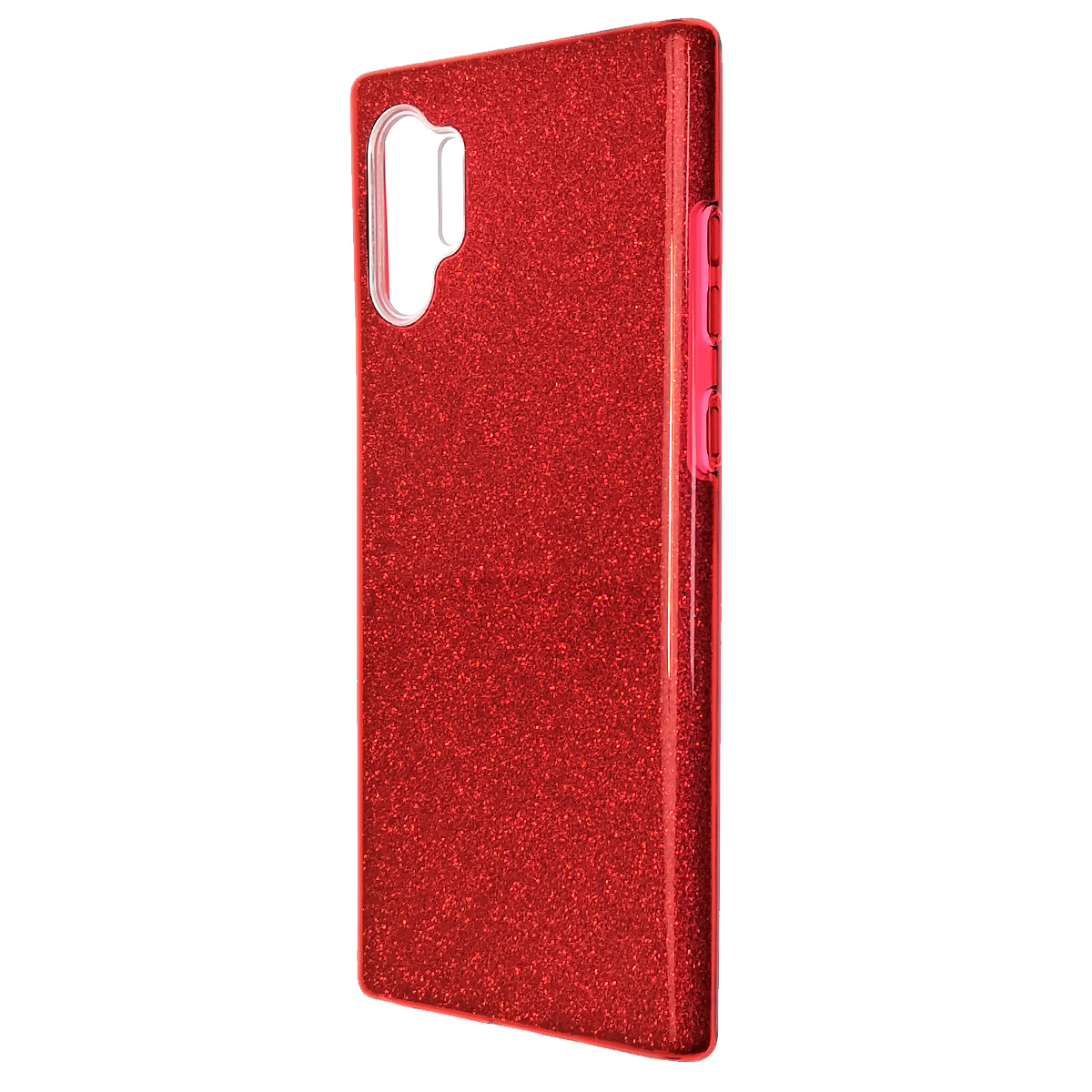 Чехол накладка Shine для SAMSUNG Galaxy Note 10 Plus (SM-N975), силикон, блестки, цвет красный